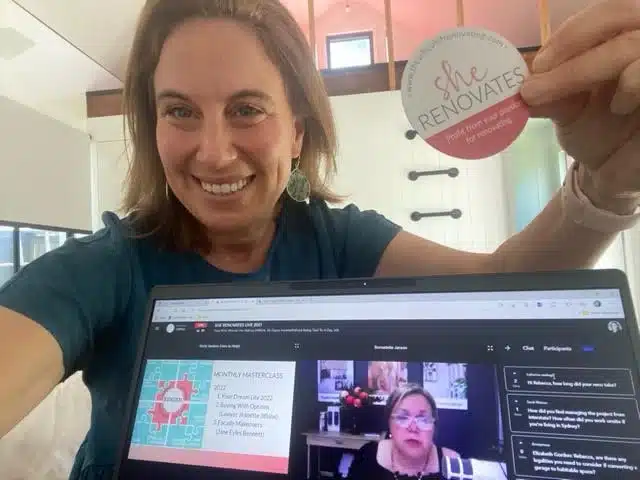 Woman attending She Renovates online workshop about why now is the right time to renovate