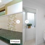Bathroom renovation before and after – modern white redesign by Wonder Woman Renovators for mortgage-free success