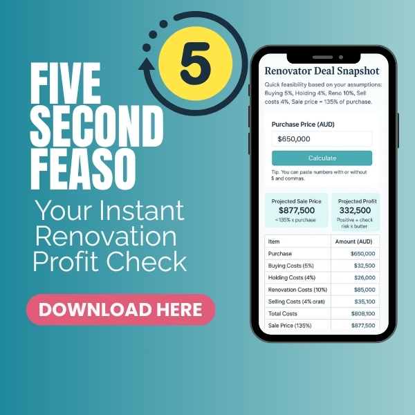 “5-Second Feaso app – Instant renovation profit calculator for property deals”